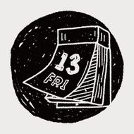 Monthly calendar doodle drawing N21