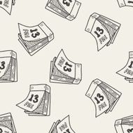 Monthly calendar doodle drawing seamless pattern background N3