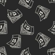 Monthly calendar doodle drawing seamless pattern background N4