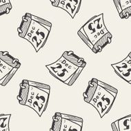 December calendar doodle seamless pattern background