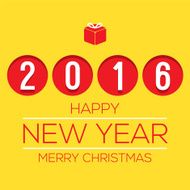 2016 Flat Design New Year Card