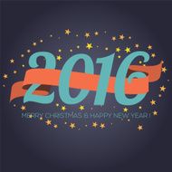 Happy New Year 2016 Ribbon With Stars
