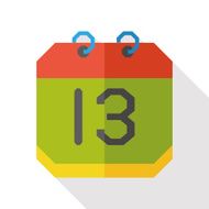 calendar flat icon with long shadow
