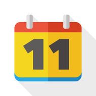 calendar flat icon with long shadow N2