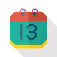 calendar flat icon with long shadow N3