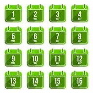 May vector flat calendar icons Days Of Year Set 15