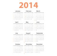 Vector simple 2014 Calendar
