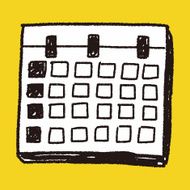 Monthly calendar doodle drawing N28