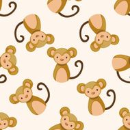 Chinese Zodiac monkey cartoon seamless pattern background