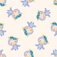 Constellation Pisces cartoon seamless pattern background