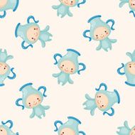 Constellation Aquarius cartoon seamless pattern background