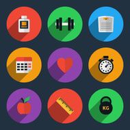 Fitness tracker flat icons
