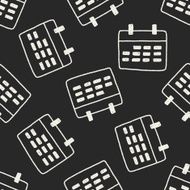 Monthly calendar doodle drawing seamless pattern background N5