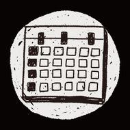 Monthly calendar doodle drawing N30