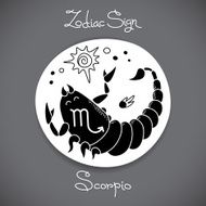 Scorpio zodiac sign of horoscope circle emblem in cartoon style