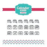 Set of hand drawn calendar icons