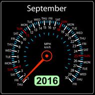 year calendar speedometer car September