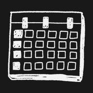 Monthly calendar doodle drawing N32