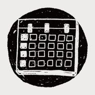 Monthly calendar doodle drawing N33
