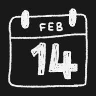 calendar valentine&#039;s day doodle drawing N4