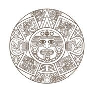 Stylized Aztec Calendar N6