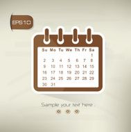 Calendar design on brown background clean vector