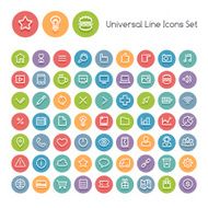 Set of Line Round Universal Icons