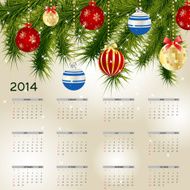 vector illustration 2014 new year calendar N7