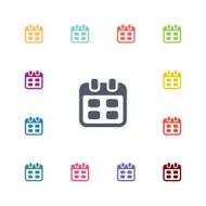 calendar flat icons set