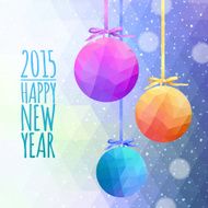 New Year&#039;s geometrical background with tree decorations Vector N4