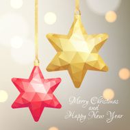 New Year&#039;s geometrical background with tree decorations Vector N5