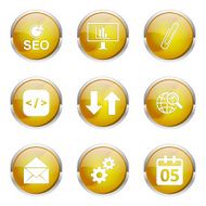 SEO Internet Sign Yellow Vector Button Icon Design Set 6 N3