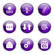 SEO Internet Sign Violet Vector Button Icon Design Set 6 N4