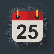 Calendar on blackboard background clean vector