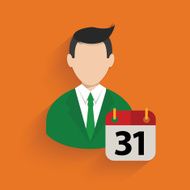 Businessman on orange background clean vector