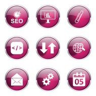SEO Internet Sign Pink Vector Button Icon Design Set 6 N5