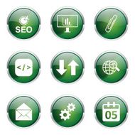 SEO Internet Sign Green Vector Button Icon Design Set 6 N5