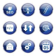 SEO Internet Sign Blue Vector Button Icon Design Set 6 N5