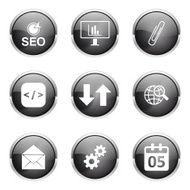 SEO Internet Sign Black Vector Button Icon Design Set 6 N5