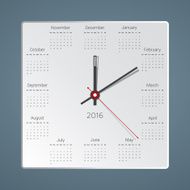 Creative calendar for 2016 in the form of hours Vector N2