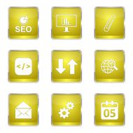 SEO Internet Sign Square Vector Yellow Icon Design Set 6 N4