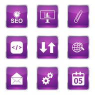 SEO Internet Sign Square Vector Violet Icon Design Set 6 N5