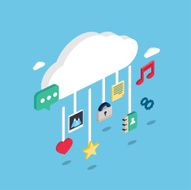 Social media flat 3d isometric pixel art modern design concept