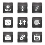 SEO Internet Sign Square Vector Black Icon Design Set 6 N5