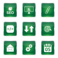 SEO Internet Sign Square Vector Green Icon Design Set 6 N5