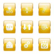 SEO Internet Sign Square Vector Yellow Icon Design Set 6 N5