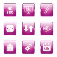 SEO Internet Sign Square Vector Pink Icon Design Set 6 N6
