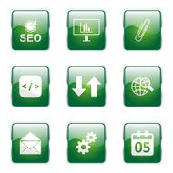 SEO Internet Sign Square Vector Green Icon Design Set 6 N6