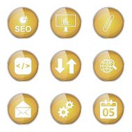 SEO Internet Sign Yellow Vector Button Icon Design Set 6 N4