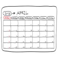 april 2015 planning calendar doodles hand drawn N2